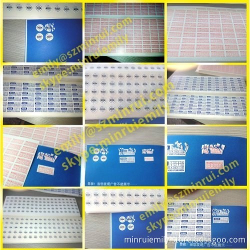 Custom Round&rectangle Warranty Seal Stickers,warranty Sticker Destructible,custom Warranty Sticker Printing